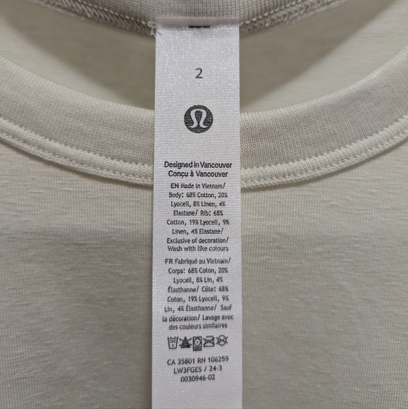 NWT Lululemon Classic-Fit Cotton-Blend Long Sleeve - Picture 5 of 7